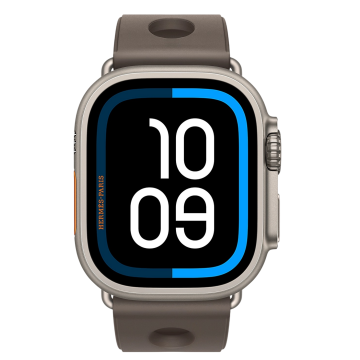 Apple Watch Hermes Ultra 4, 49mm, Natural Titanium, Scub’H Diving, Gris, MJMD4