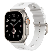 Apple Watch Hermes Ultra 4, 49mm, Natural Titanium, Scub’H Diving, Blanc