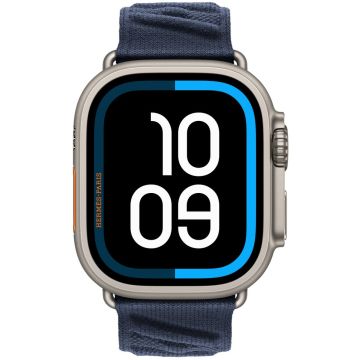Apple Watch Hermes Ultra 4, 49mm, Natural Titanium, En Mer, Bleu Nuit, MLL14