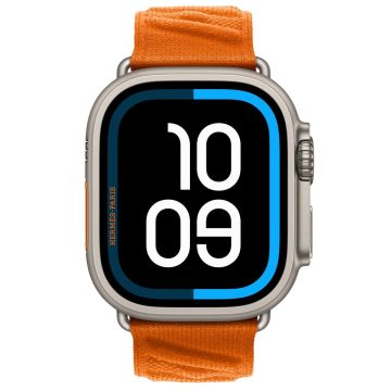 Apple Watch Hermes Ultra 4, 49mm, Natural Titanium, En Mer, Orange, ML6J4