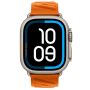 Apple Watch Hermes Ultra 4, 49mm, Natural Titanium, En Mer, Orange, ML6J4