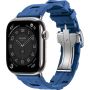 Apple Watch Hermes Series 10 46mm, MXJR3, Silver Titanium, Kilim Single Tour, Bleu de France
