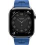 Apple Watch Hermes Series 10 46mm, MXJR3, Silver Titanium, Kilim Single Tour, Bleu de France
