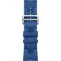Apple Watch Hermes Series 10 46mm, MXJR3, Silver Titanium, Kilim Single Tour, Bleu de France