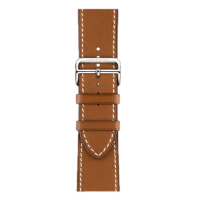 Apple Watch Hermes Series 10 46mm, Silver Titanium, Barénia Leather Single Tour Deployment Buckle, Fauve