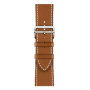 Apple Watch Hermes Series 10 46mm, Silver Titanium, Barénia Leather Single Tour Deployment Buckle, Fauve