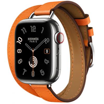 Apple Watch Hermes Series 9 41mm, Attelage Double Tour Orange