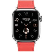 Apple Watch Hermes Series 9 41mm, классический кожаный ремешок розового цвета