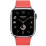 Apple Watch Hermes Series 9 41mm, классический кожаный ремешок розового цвета