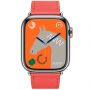 Apple Watch Hermes Series 9 41mm, классический кожаный ремешок розового цвета