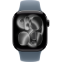 Apple Watch Series 11, 42mm, Aluminum Jet Black, Anchor Blue Sport Band - S/M