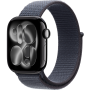 Apple Watch Series 11, 42mm, Aluminum Jet Black, Anchor Blue Textile Sport Loop