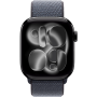 Apple Watch Series 11, 42mm, Aluminum Jet Black, Anchor Blue Textile Sport Loop