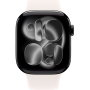 Apple Watch Series 11, 46mm, Aluminum Jet Black, Light Blush Sport Band - M/L
