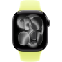 Apple Watch Series 11, 46mm, Aluminum Jet Black, Neon Yellow Sport Band - M/L