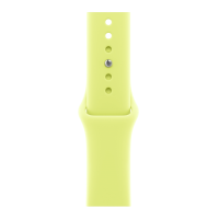 Apple Watch Series 11, 46mm, Aluminum Jet Black, Neon Yellow Sport Band - M/L