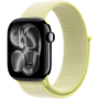 Apple Watch Series 11, 42mm, Aluminum Jet Black, Neon Yellow Textile Sport Loop