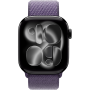 Apple Watch Series 11, 42mm, Aluminum Jet Black, Purple Fog Textile Sport Loop