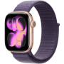 Apple Watch Series 11, 46mm, Aluminum Rose Gold, Purple Fog Textile Sport Loop