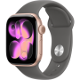Apple Watch Series 11, 42mm, Aluminum Rose Gold, Stone Gray Sport Band - S/M
