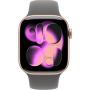 Apple Watch Series 11, 42mm, Aluminum Rose Gold, Stone Gray Sport Band - S/M