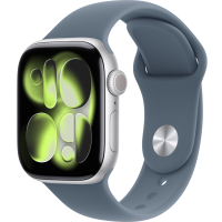 Apple Watch Series 11, 42mm, Aluminum Silver, Anchor Blue Sport Band - S/M
