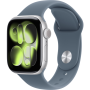 Apple Watch Series 11, 42mm, Aluminum Silver, Anchor Blue Sport Band - S/M