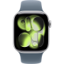 Apple Watch Series 11, 42mm, Aluminum Silver, Anchor Blue Sport Band - S/M