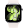 Apple Watch Series 11, 46mm, Aluminum Silver, Light Blush Sport Band - S/M