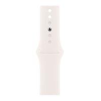 Apple Watch Series 11, 46mm, Aluminum Silver, Light Blush Sport Band - S/M