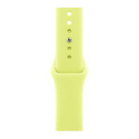 Apple Watch Series 11, 46mm, Aluminum Silver, Neon Yellow Sport Band - M/L
