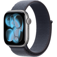 Apple Watch Series 11, 42mm, Aluminum Space Gray, Anchor BlueTextile Sport Loop