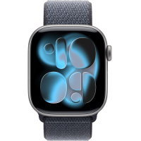 Apple Watch Series 11, 42mm, Aluminum Space Gray, Anchor BlueTextile Sport Loop