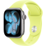 Apple Watch Series 11, 46mm, Aluminum Space Gray, Neon Yellow Sport Band - M/L