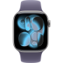 Apple Watch Series 11, 46mm, Aluminum Space Gray, Purple Fog Sport Band - M/L