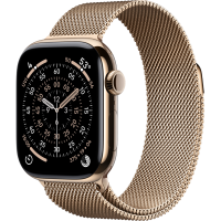 Apple Watch Series 11, 42mm, Gold Titanium Case, Gold Milanese Loop