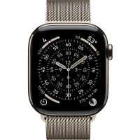 Apple Watch Series 11, 46mm, Natural Titanium Case, Natural Milanese Loop