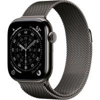 Apple Watch Series 11, 42mm, Slate Titanium Case, Slate Milanese Loop