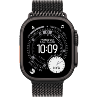 Apple Watch Ultra 3, 49mm, Black Titanium, Titanium Milanese Loop, Black - S
