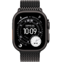 Apple Watch Ultra 3, 49mm, Black Titanium, Titanium Milanese Loop, Black - S