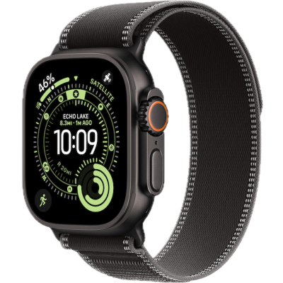 Apple Watch Ultra 3, 49mm, Black Titanium, Trail Loop, Black/Charcoal - M/L