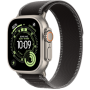 Apple Watch Ultra 3, 49mm, Natural Titanium, Trail Loop, Black/Charcoal - M/L