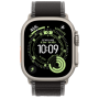 Apple Watch Ultra 3, 49mm, Natural Titanium, Trail Loop, Black/Charcoal - M/L