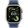 Apple Watch Ultra 3, 49mm, Natural Titanium, Trail Loop, Blue/Bright Blue - M/L