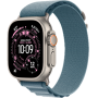 Apple Watch Ultra 3, 49mm, Natural Titanium, Alpine Loop, Light Blue - M