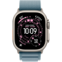 Apple Watch Ultra 3, 49mm, Natural Titanium, Alpine Loop, Light Blue - M