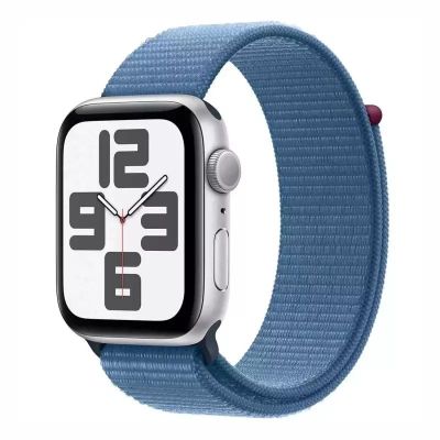Apple Watch SE Gen 2 2024, 40mm, MRE33, Silver, текстильный ремешок цвета "Зимний Синий"