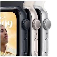 Apple Watch SE Gen 2 2024, 44mm, MRE93, Midnight, cпортивный ремешок цвета "Тёмная ночь" (M/L, 160–210 mm)