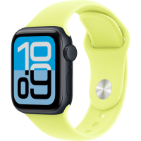 Apple Watch SE 3, GPS+Cellular, 44mm, Aluminum Midnight, Sport Band Neon Yellow, S/M