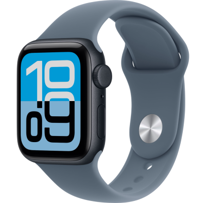 Apple Watch SE 3, GPS+Cellular, 40mm, Aluminum Midnight, Sport Band Anchor Blue, S/M